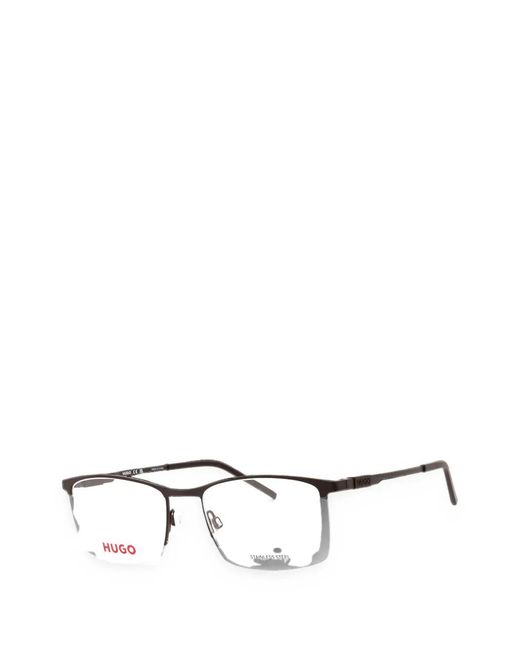 HUGO White Rectangle-Frame Glasses for men