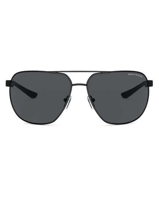 ARMANI EXCHANGE Black Pilot-Frame Sunglasses for men
