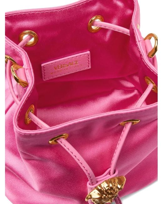 Versace La Medusa Kleine Bucket-Tas Met Trekkoord in het Pink
