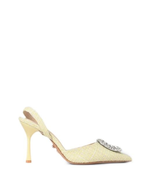 Twentyfourhaitch Metallic Tortuga Slingback Heeled Pumps
