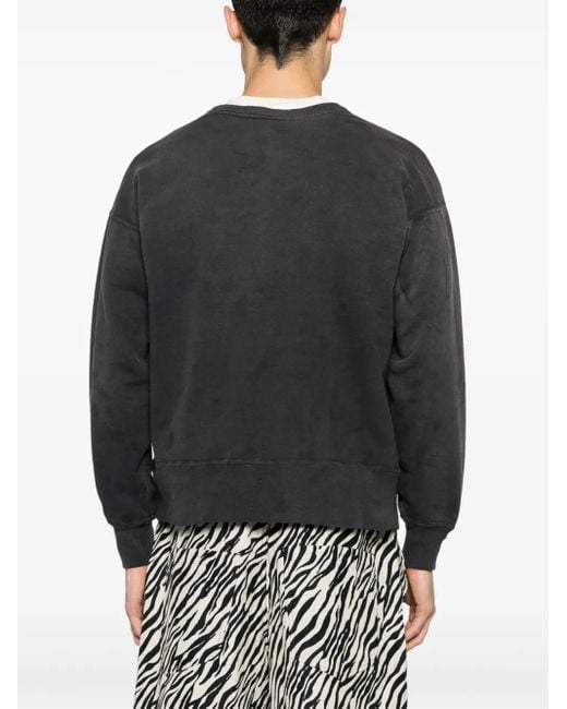 SAINT Mxxxxxx Gray Logo-print Cotton Sweatshirt for men
