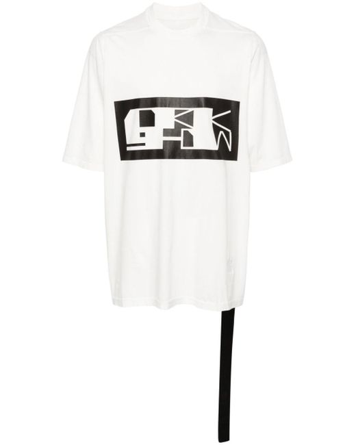Camiseta Jumbo con logo Rick Owens de hombre de color White