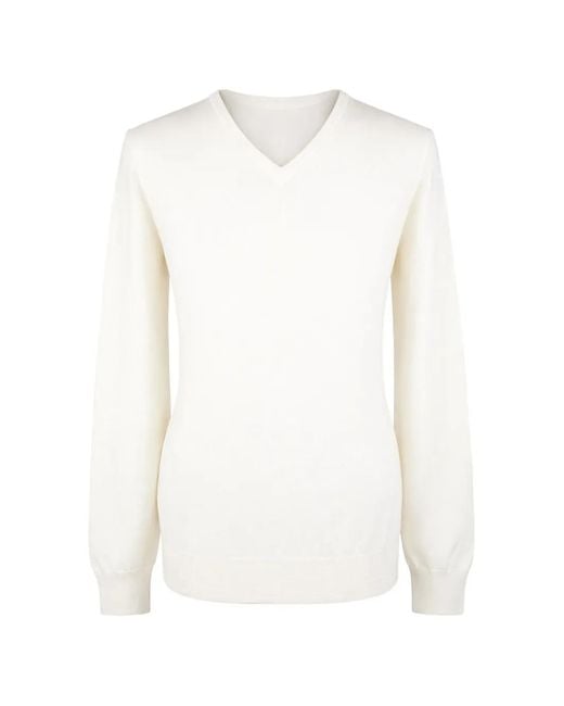 Gran Sasso White V-Neck Jumper for men
