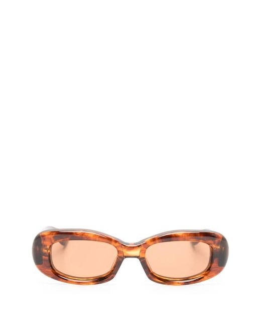 Jacques Marie Mage Pink Ann Tortoiseshell-Effect Oval-Frame Sunglasses
