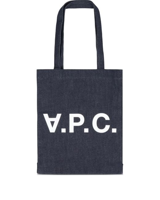 A.P.C. Blue Logo Laure Tote Bag