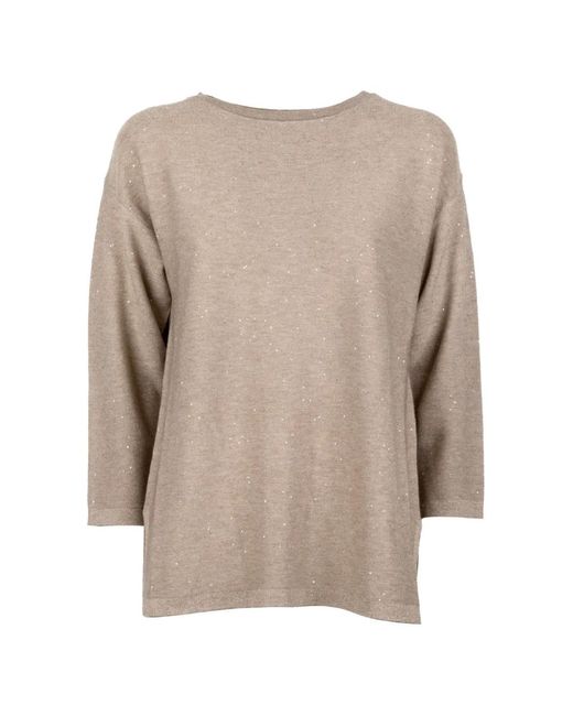 Marella Natural Emme Three-Quarter-Sleeves T-Shirt