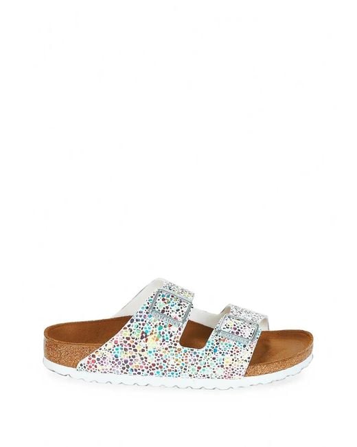 Birkenstock White Arizona Buckle-Fastening Slides for men