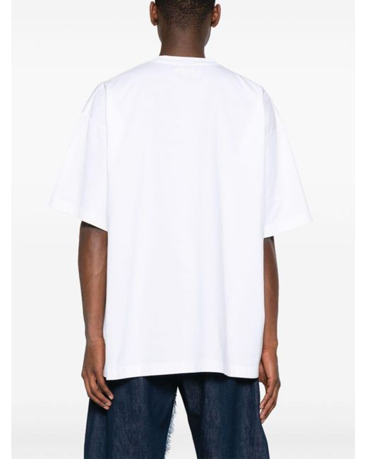 Vetements White Logo-print Cotton T-shirt for men