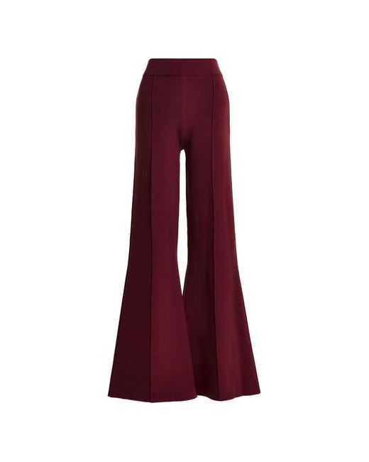 Essentiel Antwerp Purple Pressed-Crease Flared Knitted Trousers
