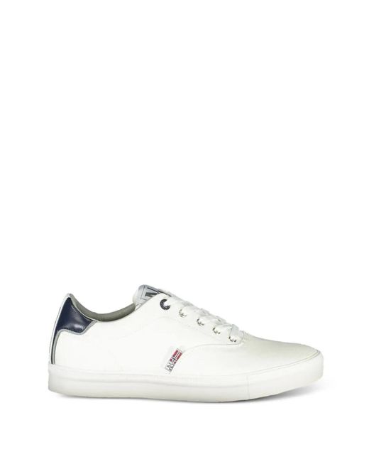 Napapijri White Logo-Patch Low-Top Sneakers for men