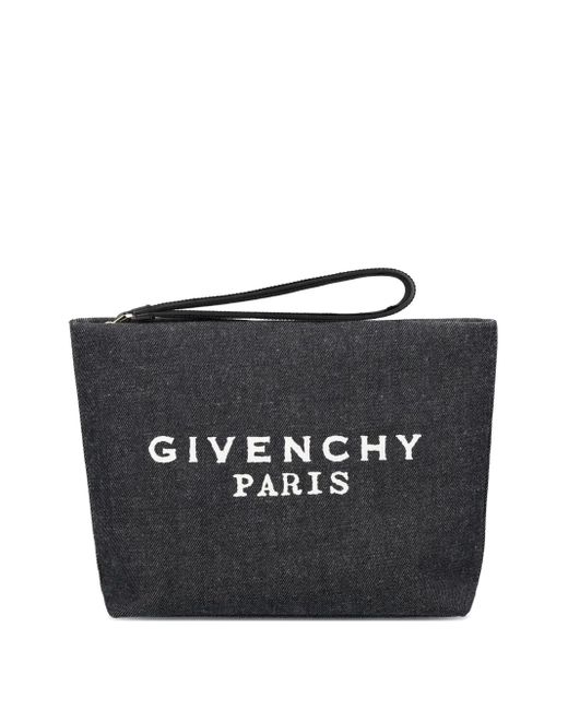 Clutch Denim Con Stampa di Givenchy in Black