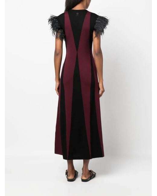 LaDoubleJ Purple Strickkleid Mit Intarsienmuster