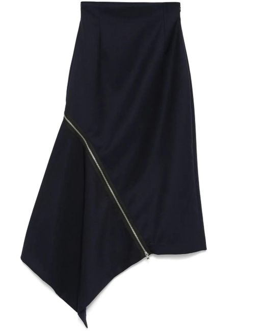 Jupe Mi-Longue Zippée Monse en coloris Blue