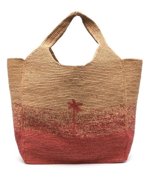 Manebí Brown Raffia Maxi Tote Bag