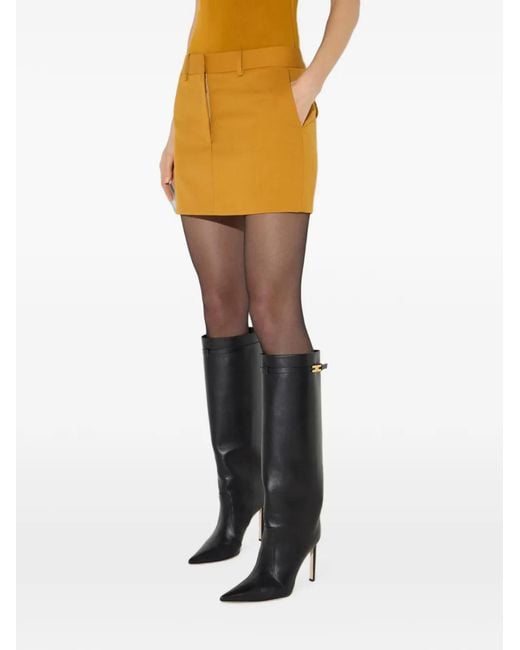 Elisabetta Franchi Yellow Gabardine Skirt