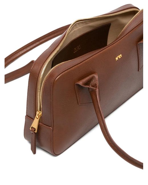 N°21 Brown Malibu Grained Shoulder Bag
