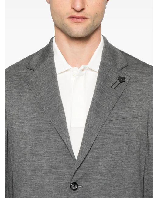 Lardini Gray Single-Breasted Blazer for men
