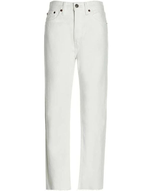 Re/done White Stove Pipe Jeans