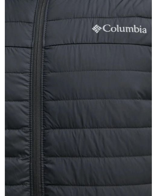 Piumino Trapuntato Con Cappuccio di Columbia in Blue da Uomo