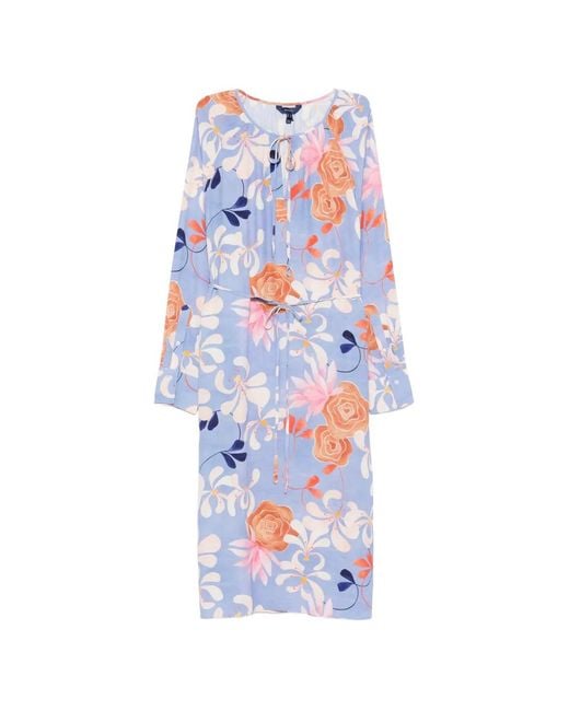 Gant White Floral-Print Midi Dress
