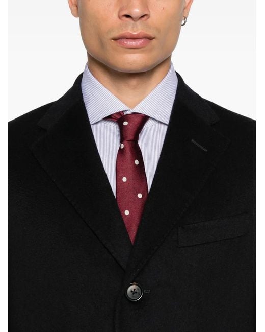 Corneliani Black Single-Breasted Coat for men