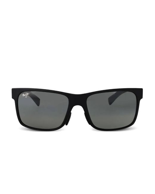 Maui Jim Black Ho'Opili Rectangle-Frame Sunglasses for men