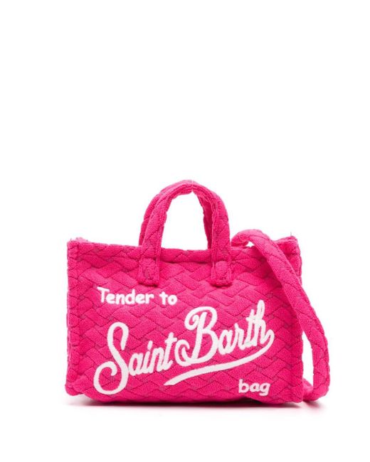 Mc2 Saint Barth Pink Logo-embroidered Mini Bag