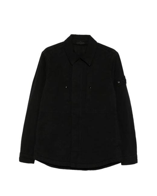 Stone Island Black Logo-Patch Pocket Jacket for men