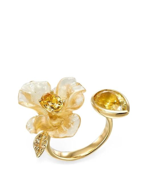Anabela Chan Metallic Sapphire Spinach Petunia Ring
