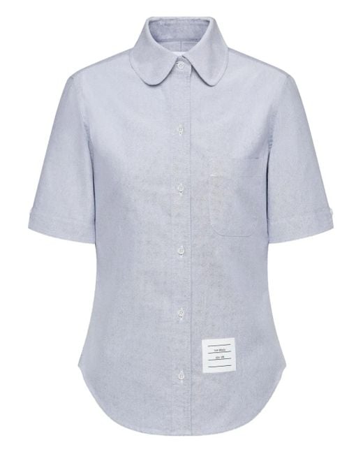 Camicia Con Colletto Rotondo di Thom Browne in Blue
