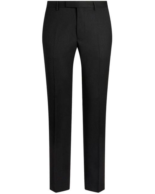 Etro Black Wool-blend Tailored Trousers for men