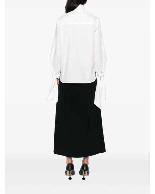 Raquel Diniz White Elea Hemd mit geschnürten Bündchen
