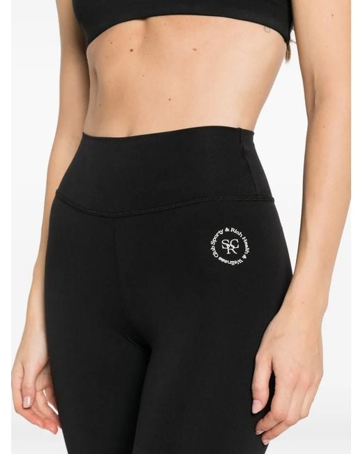 Sporty & Rich Black Srhwc High-Waist Logo Leggings