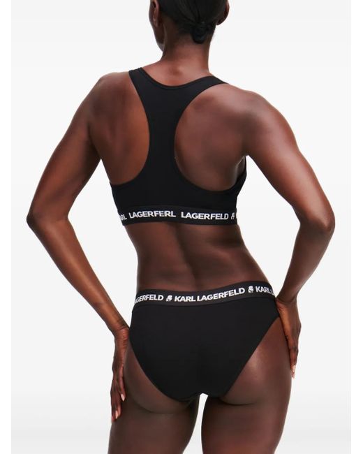 Karl Lagerfeld Drie Slips Met Logoband in het Black