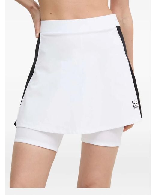 EA7 White Ventus 7 Mini Skirt