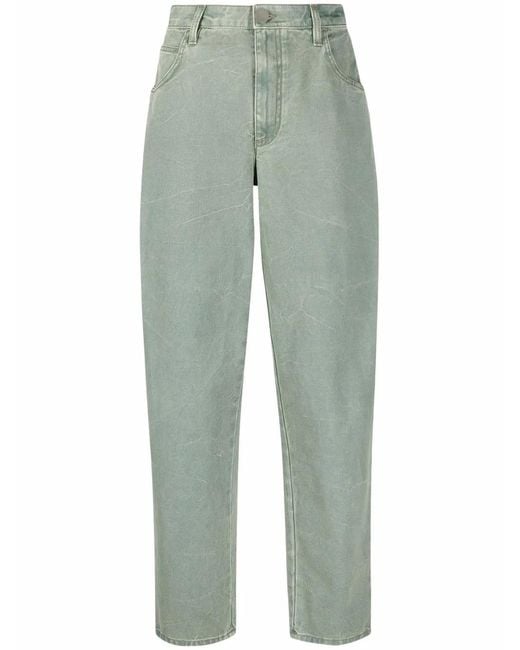 Alberta Ferretti Green High-Waisted Tapered Jeans