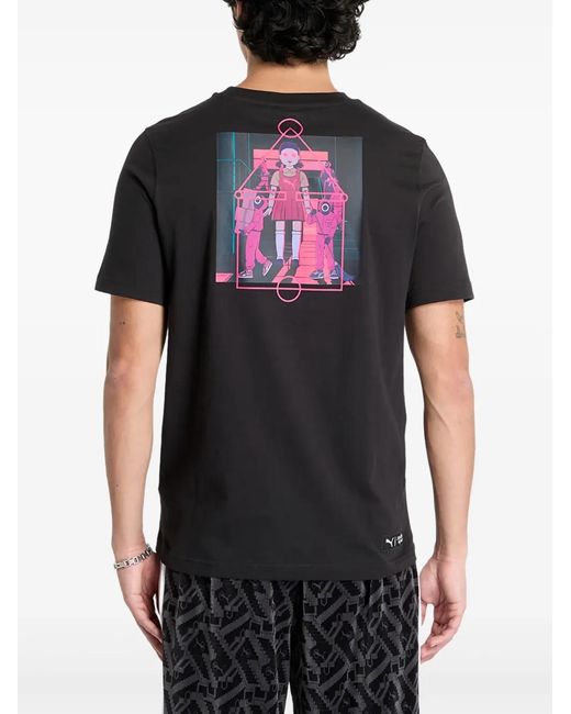 PUMA Black Cotton T-Shirt for men