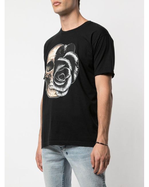 DOMREBEL Cotton Skull T-shirt With 25 Crystals in Black for Men - Lyst