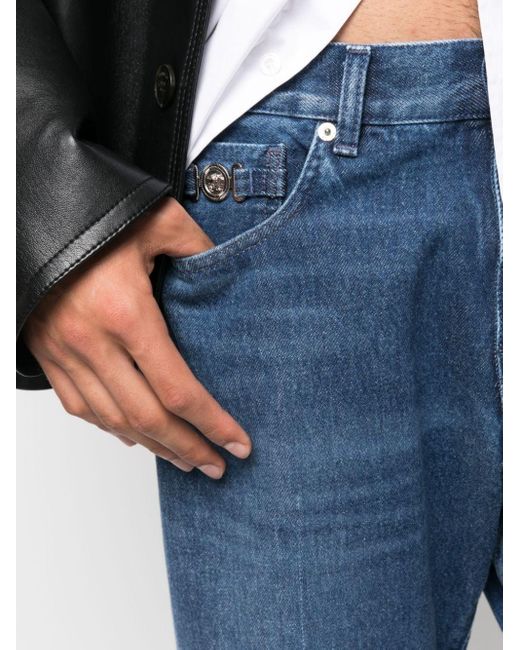 Jeans dritti a vita media di Versace in Blue da Uomo