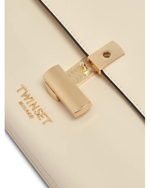 Twinset Natural Pochette À Plaque Logo