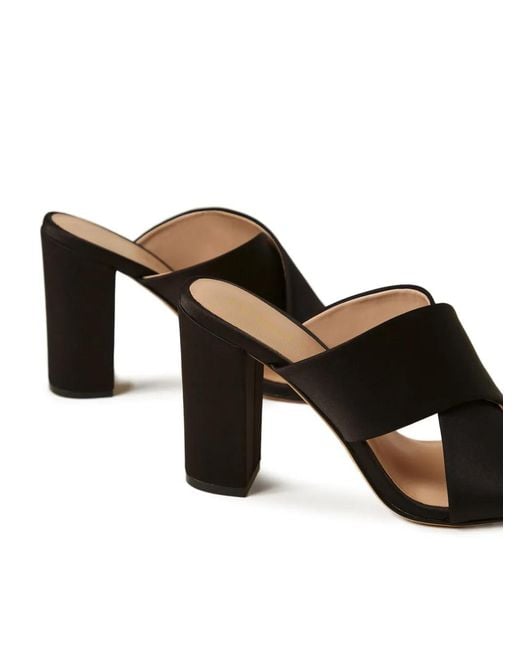 Twinset Black Satin Mules