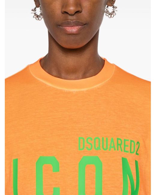 DSquared² Orange Be Icon Cotton T-shirt