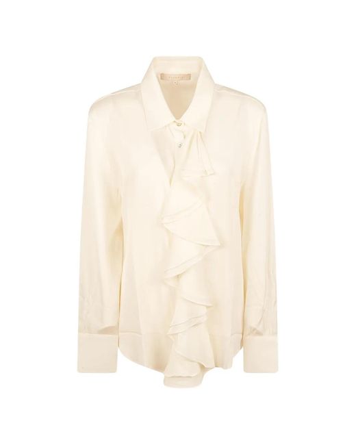 Silk95five White Ruffled Long-Sleeve Shirt
