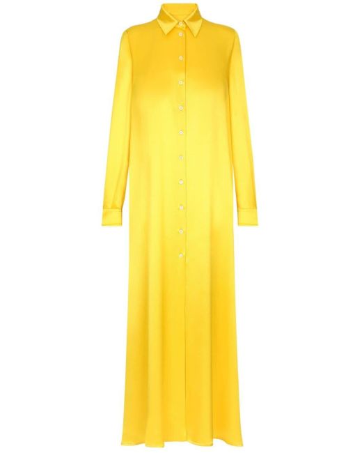 Dolce & Gabbana Yellow Silk Maxi Dress
