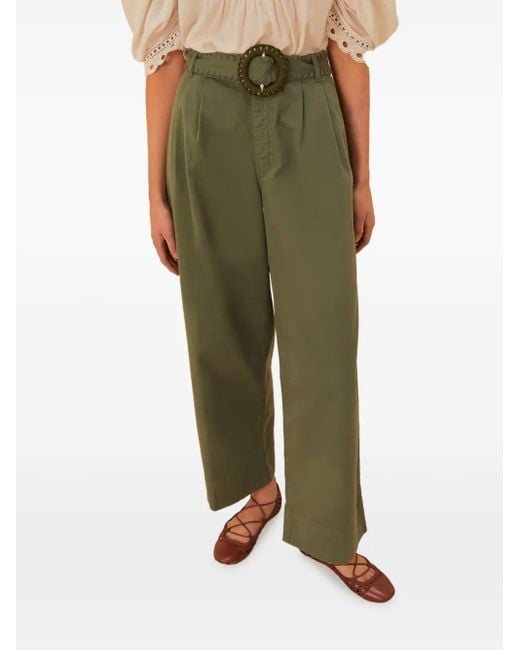 Pantalon Plissé En Sergé Farm Rio en coloris Green
