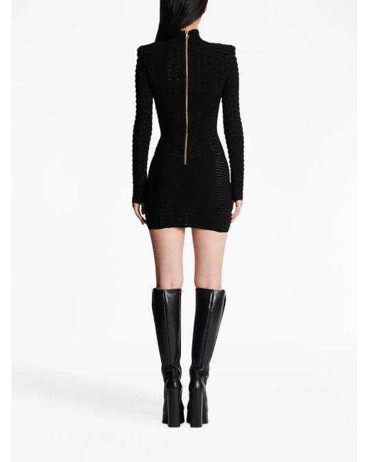 Vestito a collo alto in maglia di Balmain in Black
