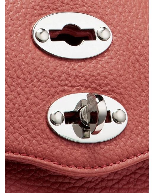 Zanellato Red Sac Porté Épaule Baby Postina En Cuir Martelé