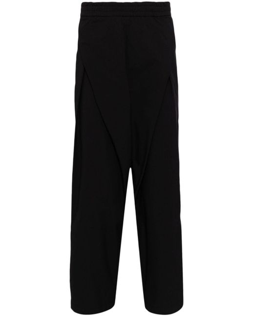 Yoshio Kubo Black Elasticated-waist Drop-crotch Trousers for men
