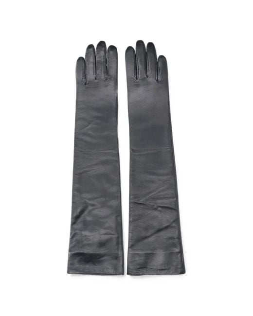 Frankie Shop Gray Veneto Long-Length Leather Gloves