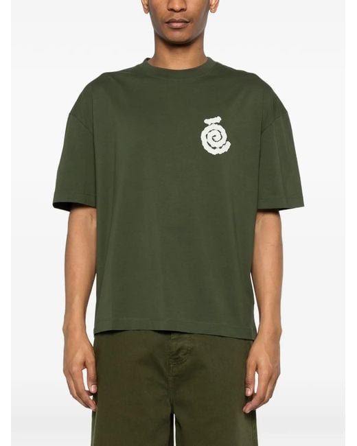 Etudes Studio Green T-Shirt À Imprimé Spirale